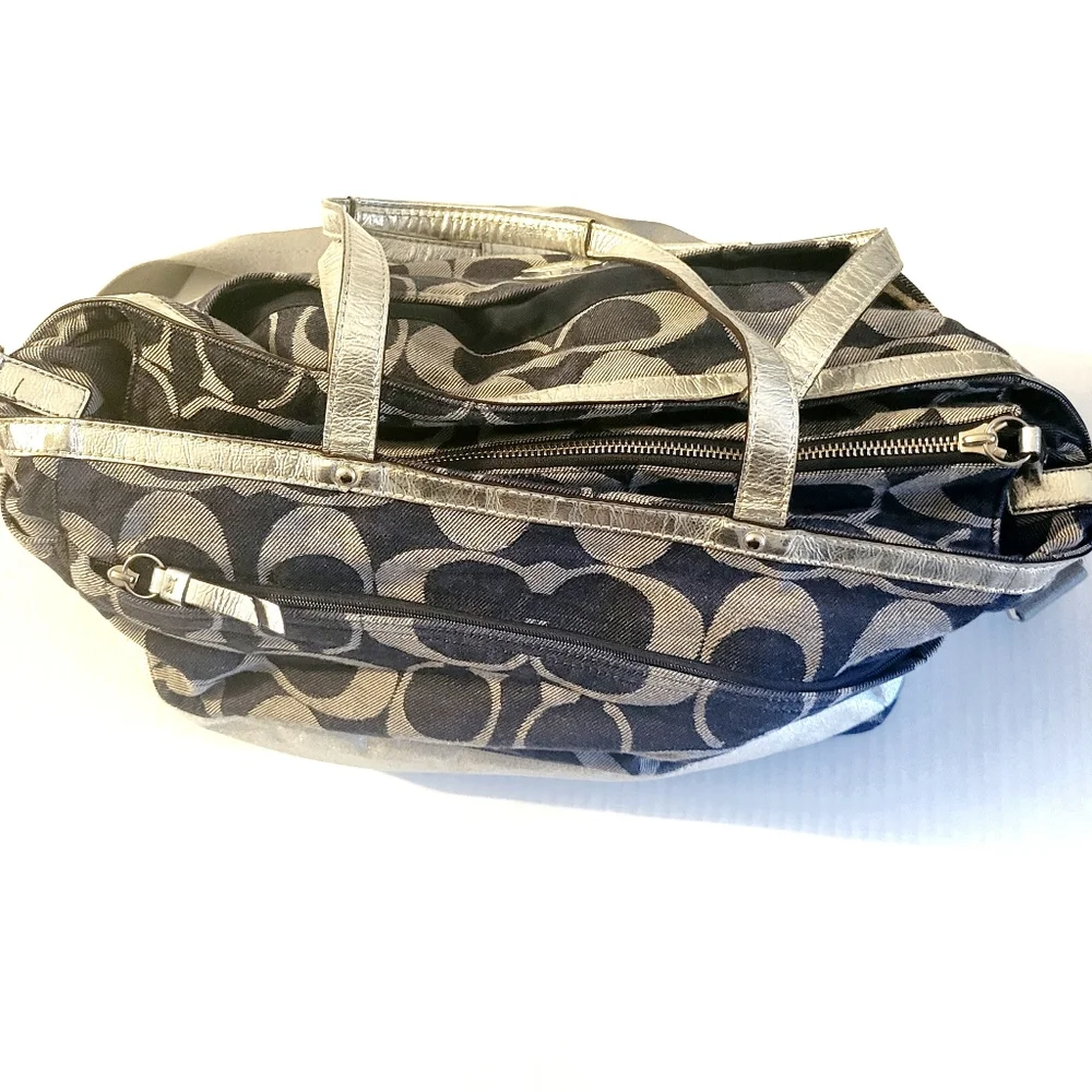 COACH Denim and Silver Diaper Bag - Picture 5 of 14